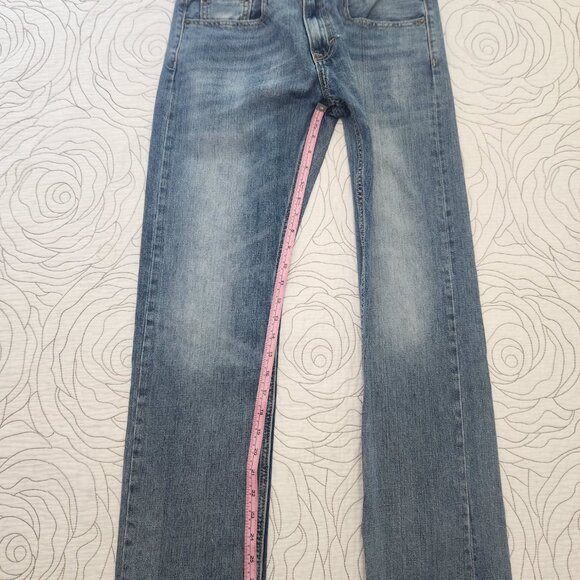 Unisex Slim Fit Blue Jeans w/ Minor Fading - Picture 10 of 10